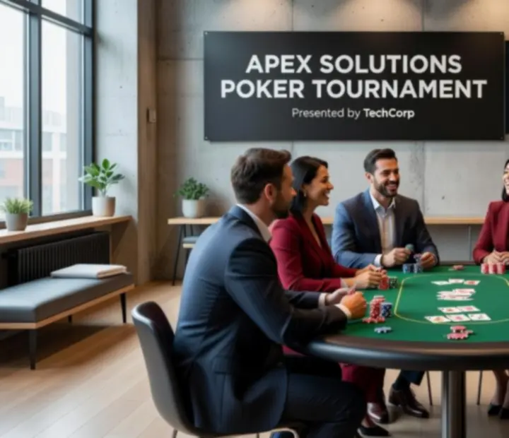 Firemní pokerový turnaj v moderním loftovém prostoru