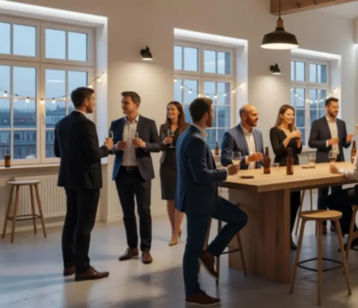 Stylový firemní večírek v moderním loftovém prostoru